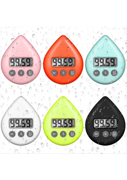 6 Adet Yetişkinler Için Duş Zamanlayıcısı Çocuklar, Dijital Su Geçirmez Mutfak Zamanlayıcı Manyetik Küçük Duş Saati Alarm Enerji Ev Zamanlayıcısı (Yurt Dışından)
