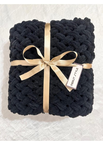 El Örgüsü Alize Puffy Siyah Hasır Desen Tv Battaniyesi fiyatları