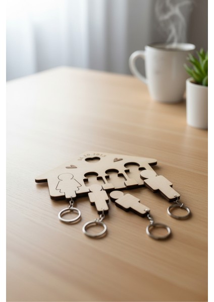 Kişiye Özel Isim ve Tarih Yazılı Ahşap Aile Anahtarlık Panosu Duvar Tipi Giriş Organizer fiyatları