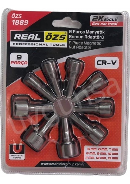 9 Parça Manyetik Civata Somun Tutucu Adaptörü Çatı Trapez Lokma
