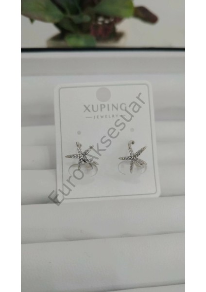 Xuping Zirkon Taşlı Yıldız Detaylı Küpe