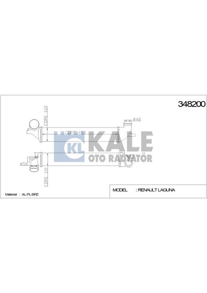 Turbo Radyatörü (Intercooler) Renault Laguna Laguna Iıı (652X112X108) Al/pl/brz