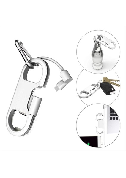 Şarj Kablosu+Anahtarlık+Alüminyum Karaboral Taşınabilir Çok Faklam Anahtarlık USB Şarj Kablosu Kısa Kablo (Yurt Dışından) fiyatları