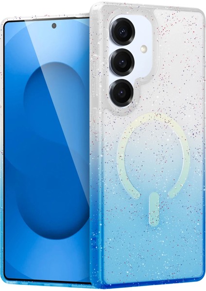 Yzlal Newface Samsung Galaxy S25 Plus Pummel Shiny Magsafe Kapak - Mavi