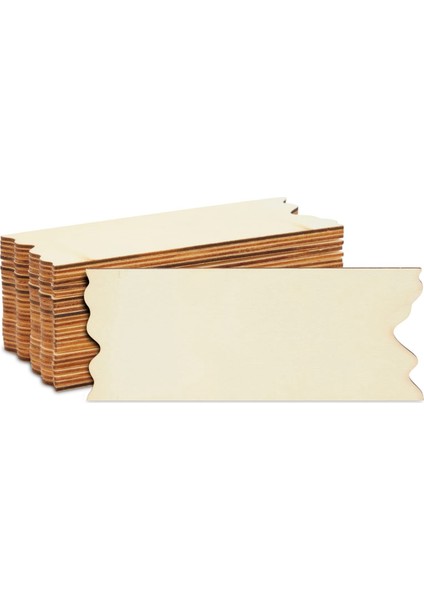 20PCS Bitmemiş Ahşap Işaretler Dikdörtgen Ahşap Plak Ahşap Parçalar Dıy El Sanatları Malzemeleri Için Pürüzlü Kenarlı Süsler (Yurt Dışından)