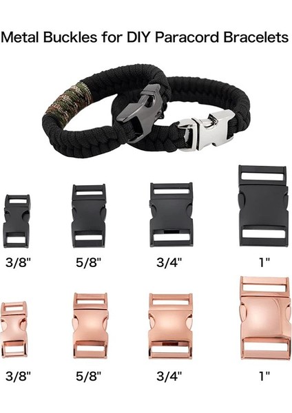 6pcs Paracord Bileklik Tokaları 6pcs Metal Hızlı Serbest Bırakma Tokası Kayış Tokası, 1 Inç Gül Altın (Yurt Dışından) fırsatları