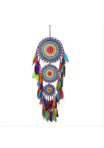 Hint Tarzı Üç Halkalı Rüya Yakalayıcı Ev Dekorasyon Kolye Rüya Tuzağı Şenlikli Dekorasyon Kolye (Yurt Dışından)