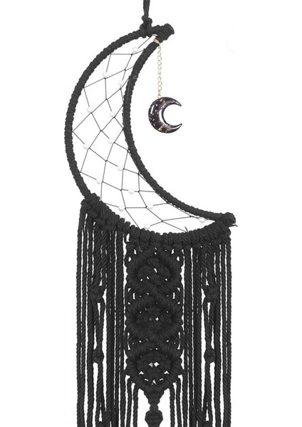 Bohemya Ay Rüya Catchers Pubsel Macrame Macrame Catchers Düğün Duvar Asma Dekor Ev Odası Ay Dekor Hediyeleri Siyah (Yurt Dışından) indirimleri