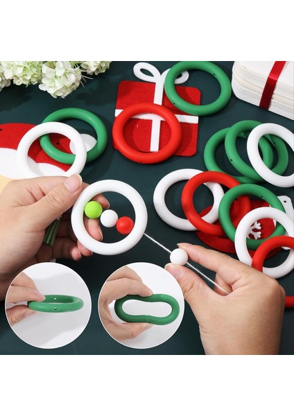 18PC Silikon Boncuklu O Halkalar 65MM Yuvarlak Halka Dıy Anahtarlık Bilezik Kolyesi Için 2 Delikli Noel Süsleri Yapmak (Yurt Dışından) modelleri