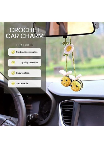 Dokuma Arı Araba Süslemesi Bee El-Trail Süsleme Dikizim Ayna Araç Aksesuar Dekorasyonu Arı Severler Için (Yurt Dışından) indirimleri