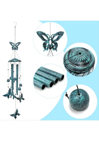 Kelebek Rüzgar Çanları, Mavi Metal Rüzgar Çanları Açık Hava, Kelebek Hediyeleri Kelebek Dekorasyonları, Açık Dekor (Yurt Dışından) modelleri