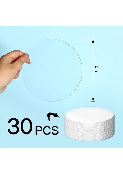 Cadılar Bayramı Noel Süsü Dıy Craft (6 Inç) Için 30 Adet Akrilik Çemberler, Yuvarlak Akrilik Boşluklar Yuvarlak Diskler Yuvarlak (Yurt Dışından) modelleri