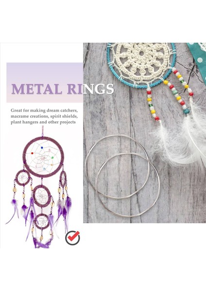 12 Pcs 4 Inç Gümüş Metal Yüzük Çemberler Makrome Halkası Rüya Catchers, Makrame ve Dıy El Sanatları Için (Yurt Dışından) modelleri