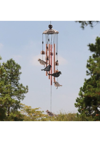 Kuş Rüzgar Çanları Su Geçirmez Metal Rüzgar Çanları 4 Alüminyum Tüp ile 6 Çan Romantik Rüzgar Zil (Yurt Dışından) modelleri