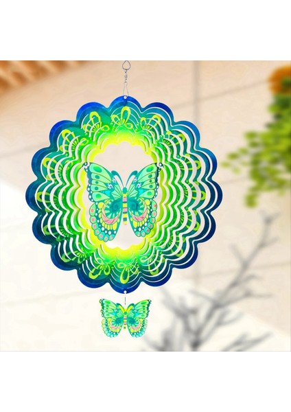 3D Rüzgar Spinner Spiral Için Bahçe Dekoru Döner Asılı Rüzgar Çanları Ev Açık Dekorasyon Yeşil (Yurt Dışından) fırsatları