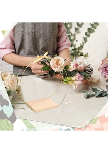 1 Set Metal Çiçek Çember Merkez Parçası Stand 12 Inç Altın Çiçek Halkası Çelenk Asma Mum Çemberi Merkez Parçası (Yurt Dışından) indirimleri