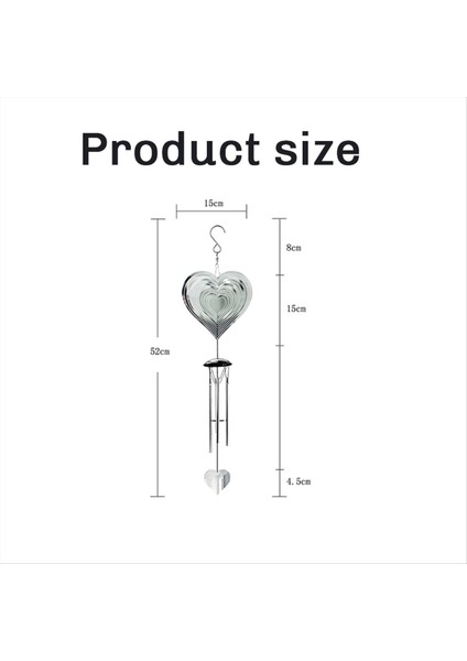 3D Rüzgar Spinner ile Dış Çanlar Için Rüzgar Çanları, Kadın Erkekler Için Hediyeler Bahçe Arka Bahçe Kalp (Yurt Dışından) fırsatları