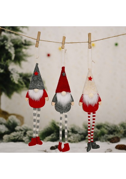 3 Paket Noel Yüzsüz Uzun Bacak Gnome Santa Noel Ağacı Asma Damla Süs Bebek Evi Kolye Hediyeleri (Yurt Dışından) fiyatları