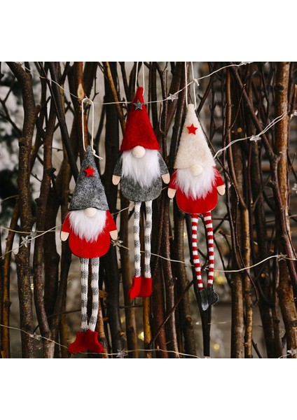 3 Paket Noel Yüzsüz Uzun Bacak Gnome Santa Noel Ağacı Asma Damla Süs Bebek Evi Kolye Hediyeleri (Yurt Dışından) fırsatları