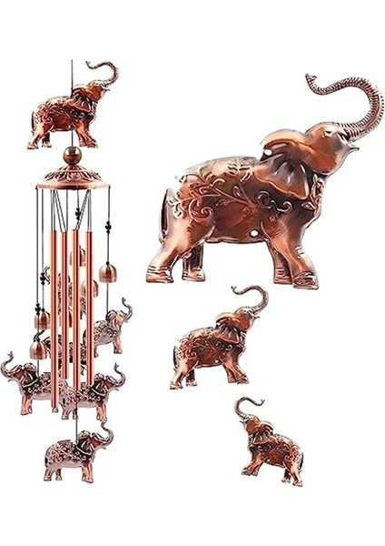 Fil Çanları Fil Rüzgarları Dekorasyon Bahçesi Dekor, 4 Alüminyum Tüp Rüzgar Schime ile S Kanca Anıt Rüzgar (Yurt Dışından) fiyatları