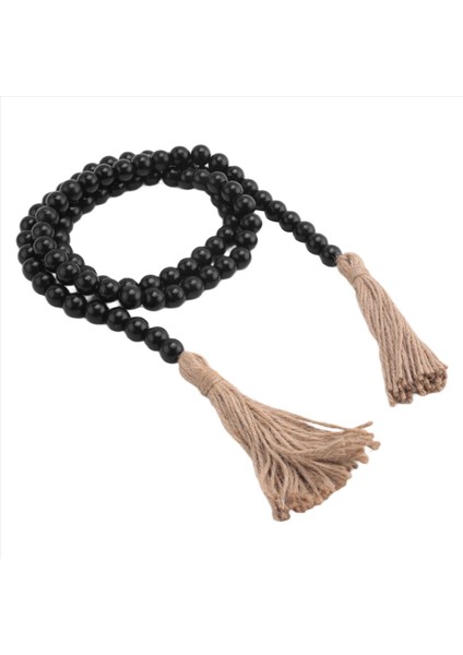 Ahşap Boncuk Çelenk Çiftlik Evi Dekor Ahşap Boncuklar Püskül Boho Duvar Rustik Ev Sehpa Dekoru Boncuklar (Yurt Dışından) modelleri