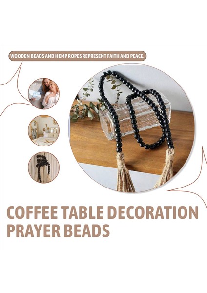 Ahşap Boncuk Çelenk Çiftlik Evi Dekor Ahşap Boncuklar Püskül Boho Duvar Rustik Ev Sehpa Dekoru Boncuklar (Yurt Dışından) indirimleri