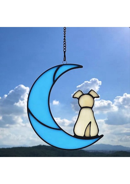 Vitray Pet Dog Anıt Hediyeleri Köpek Severler Için Hediyeler, Pencere Asma Süs Suncatcher, Köpek Sempati Kaybı Hediye B (Yurt Dışından)