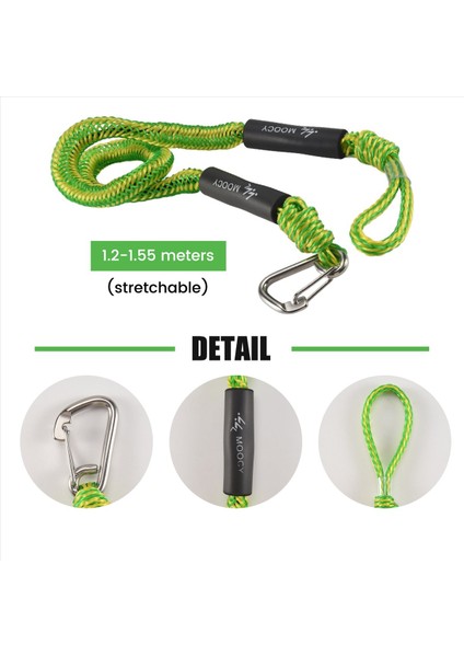 Moocy 2 Pack Tekne Bungee Dock Hattı ile Hook Mooring Halat Tekne Aksesuarları Tekneler Için Donoon Jet Ski Seadoo Waverunner Kayak (Yurt Dışından) fırsatları