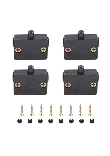 4 Adet Dolap Kapı Anahtarı Dolap Lamba Anahtarı Çekmeceleri 12V 24V 110V Siyah&#39;a Uygulanabilir Yakın Kapıda Açılış (Yurt Dışından) fiyatları