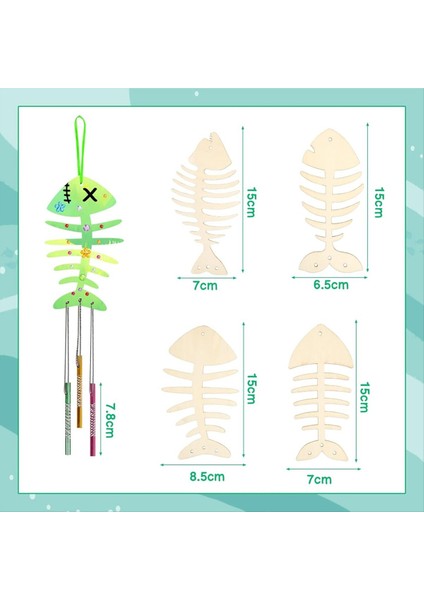 12 Paket Rüzgar Zil Kiti Bahar Zanaat Çocuklar Için Ahşap Sanat ve El Sanatları Kızlar Erkekler Için Kendi Balık Rüzgar Zil Yapmak (Yurt Dışından) fiyatları