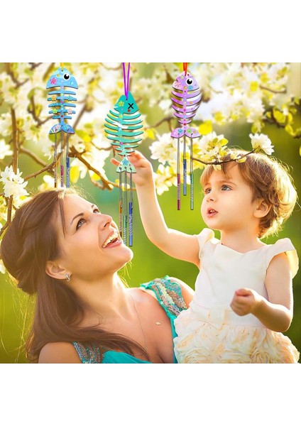 12 Paket Rüzgar Zil Kiti Bahar Zanaat Çocuklar Için Ahşap Sanat ve El Sanatları Kızlar Erkekler Için Kendi Balık Rüzgar Zil Yapmak (Yurt Dışından) indirimleri