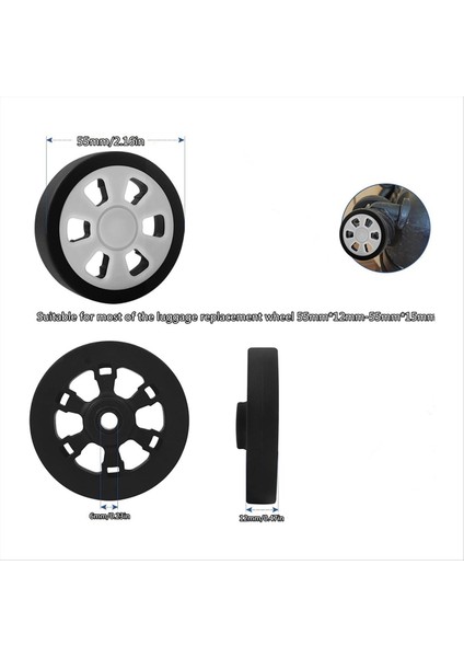 8pc Bagaj Tekerlekleri Değiştirme, Dıa 2.16IN/55MM Kalınlığında 0.47IN/12MM Dirençli Kauçuk Sessiz Tekerleği Bagaj B Için Değiştirme (Yurt Dışından) modelleri