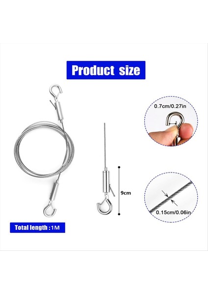 8pcs Kancalı Ayarlanabilir Tel Halatlar, Paslanmaz Çelik Resim Asılı Tel Ağır Hizmet Tipi Resim Tel Ayna Asılı (Yurt Dışından) fiyatları