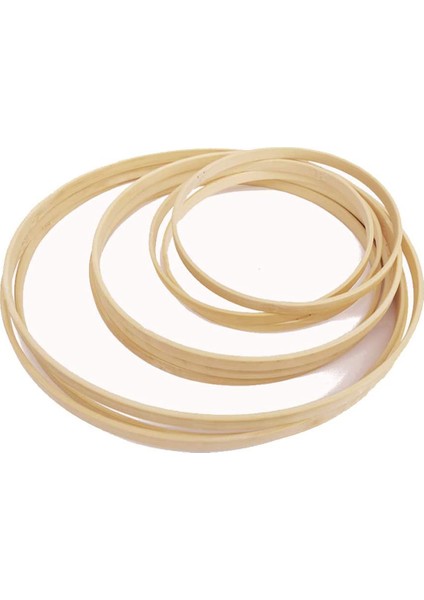 Ahşap Bambu Çiçek Çemberler Seti Çelengi Makro Makro Makrome Çember Yüzükleri Dıy Dream Catcher Düğün Çelenk Dekoru 9 Pcs (Yurt Dışından)