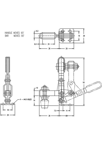 4pcs Dikey Hızlı Salıştırma Geçiş Kelepçesi 102B - 220 Ibs Tutma Kapasitesi W Kauçuk Basınç Uçu (Yurt Dışından) modelleri