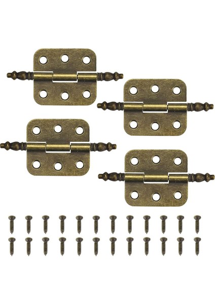 4 Adet Mini Menteşeler Antika Bronz Retro 6 Delik, Ahşap Takı Kutusu Dolabı Için 24 Adet Vidalı Donanımı Menteşeler (Yurt Dışından)