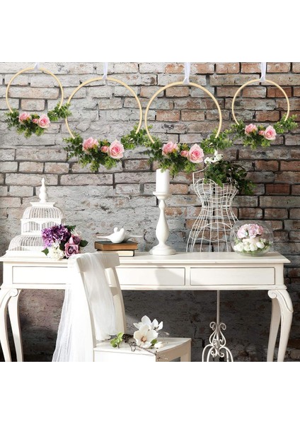 Ahşap Bambu Çiçek Çemberler Seti Çelengi Makro Makro Makrome Çember Yüzükleri Dıy Dream Catcher Düğün Çelenk Dekoru 9 Pcs (Yurt Dışından) modelleri