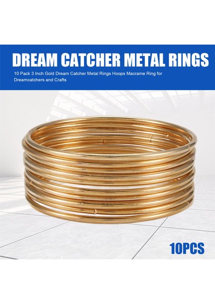 Dreamcatchers ve El Sanatları Için 10 Paket 3 Inç Altın Rüya Yakalayıcı Metal Yüzük Çemberler Makrome Yüzüğü (Yurt Dışından) fırsatları