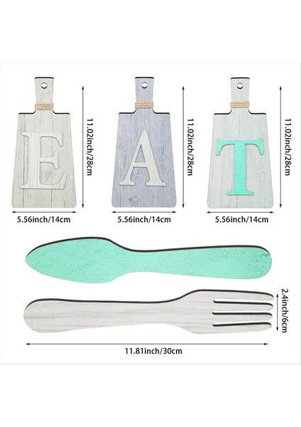 Kesme Tahtası Yemek Işareti Seti Asılı Sanat Mutfak Yemek Işaret Çatal ve Kaşık Duvarı ve Mutfak Dekoru, Bir (Yurt Dışından) modelleri