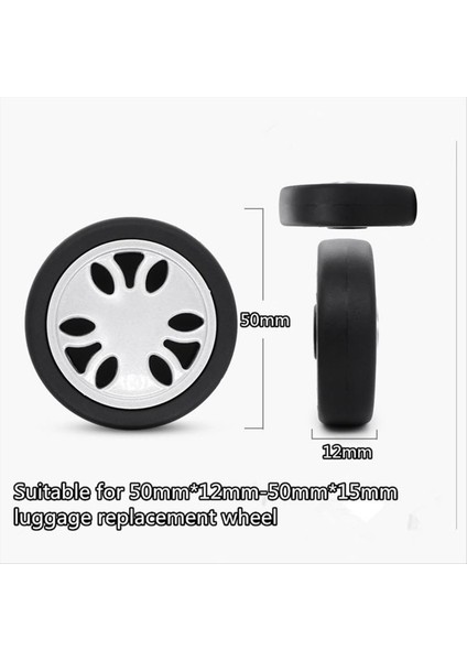8pcs Bagaj Tekerlekleri Değiştirme Kiti, Dia 2IN/50MM Kalınlığında 0.47IN/12MM Dirençli Kauçuk Sessiz Tekerlek Yedek Bavul A (Yurt Dışından) indirimleri