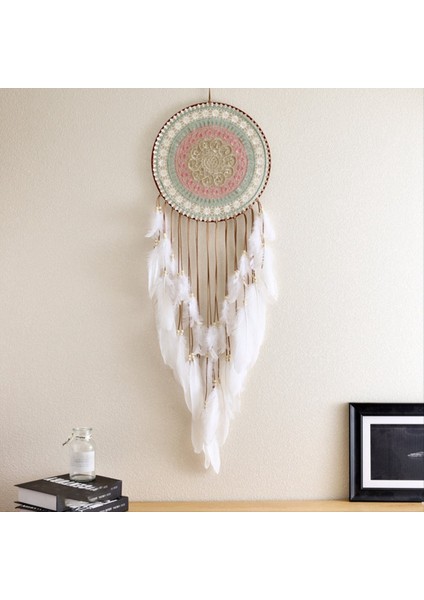 Dokuma Yuvarlak Dream Catcher Yatak Odası Asılı Dekorasyon Için Tüy Püsküllü Ev Dekoru Için Sevimli Kolye, A (Yurt Dışından) indirimleri