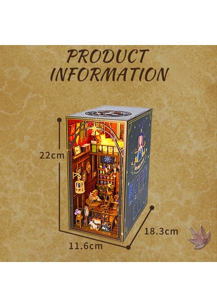 Dıy Kitap Nook Kiti Ahşap Bebek Evi 3D Bulma Bulma Montaj Modeli Inşaat Kitap Ana Dekorasyon (Yurt Dışından)