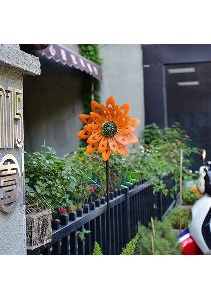 Metal Ayçiçeği Rüzgar Spinner, Bahçe Süslemeleri Için Kinetik Yel Değirmeni Rüzgar Heykeli Açık Hava Dekorasyonları (Yurt Dışından) modelleri