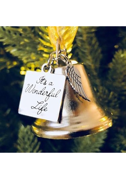 Paslanmaz Çelik Melek Kanat Cazibesi ile Kişiselleştirilmiş Ilham Noel Melek Çan Süs. (Yurt Dışından) indirimleri