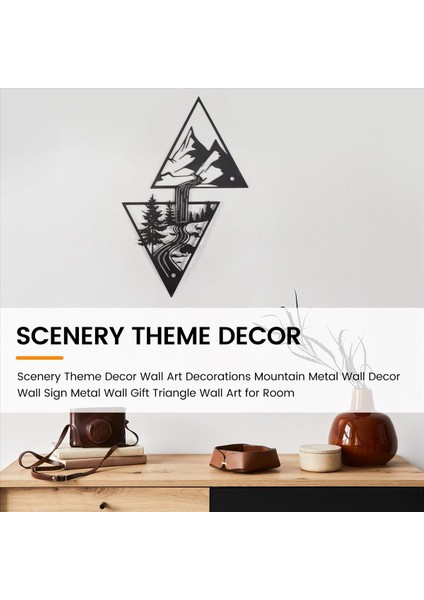 Manzara Teması Dekor Duvar Sanat Süslemeleri Dağ Metal Duvar Dekor Duvar Işareti Metal Duvar Hediye Üçgen Duvar Sanatı Oda (Yurt Dışından) fırsatları
