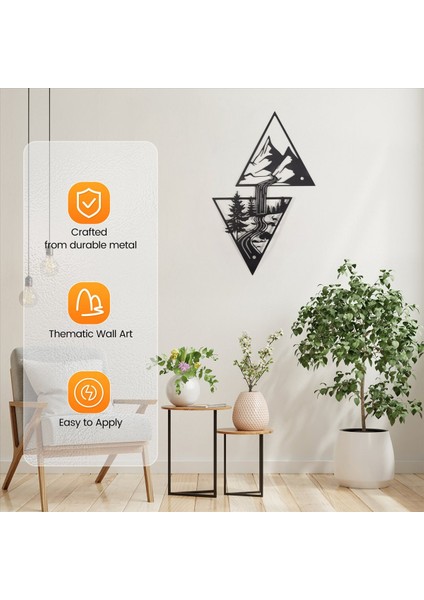 Manzara Teması Dekor Duvar Sanat Süslemeleri Dağ Metal Duvar Dekor Duvar Işareti Metal Duvar Hediye Üçgen Duvar Sanatı Oda (Yurt Dışından) indirimleri
