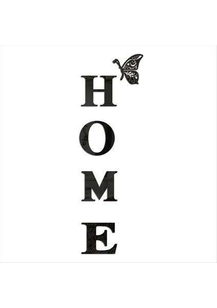 Duvar Dekor Mektup Işaretleri Akrilik Ayna Duvar Sticker Duvar Süslemeleri Oturma Odası Yatak Odası Ev Dekor Duvar, Siyah (Yurt Dışından)