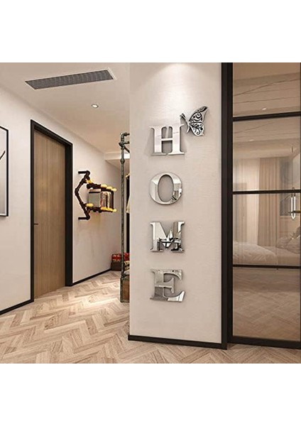 Duvar Dekor Mektup Işaretleri Akrilik Ayna Duvar Sticker Duvar Süslemeleri Oturma Odası Yatak Odası Ev Dekor Duvar, Siyah (Yurt Dışından) fırsatları