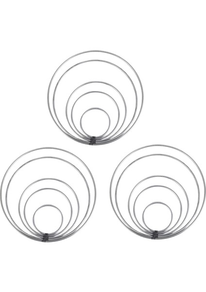 15 Adet Gümüş Dream Catcher Metal Yüzük Malzemeleri, Makrome Yüzükler, Çok Amaçlı Zanaat Projeleri Için Metal Çemberler 5 Boyutta (Yurt Dışından)