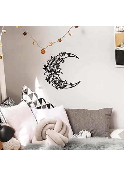 Ay Dekorasyon Duvar Sanat Boho Ay Duvar Ev Dekor Asılı Görünüm Duvar Dekor Metal Asılı Ay Dekor Çiçek Duvarı (Yurt Dışından) fiyatları